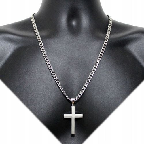 Elegancki Łańcuszek z Krzyżykiem SREBRNY Męski PEŁNY Włoski Komunia Chrzest na Arena.pl