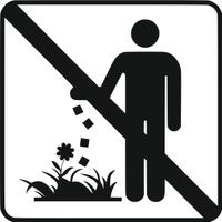 Tabliczka informacyjna piktogram 10x10cm grawerowana Nie śmiecić