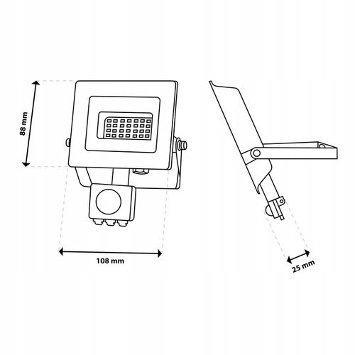 Naświetlacz LED 20W HALOGEN LAMPA ZEWNĘTRZNA REFLEKTOR z CZUJNIKIEM na Arena.pl