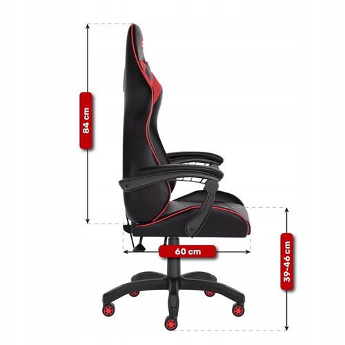 FOTEL GAMINGOWY CYBER CHAIRS X-LOGIC RED - BIUROWY na Arena.pl