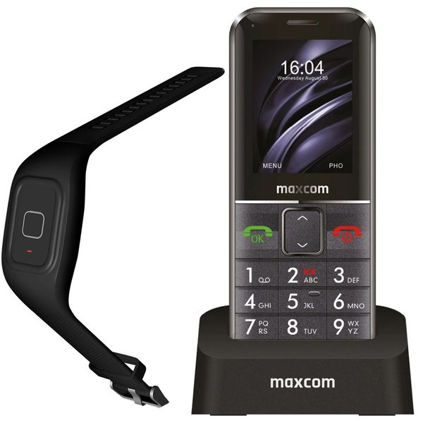 Telefon - MAXCOM MM 735 + opaska SOS CZARNY zdjęcie 1