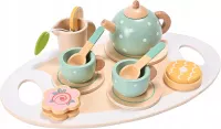 DLA DZIECI DREWNIANY ZESTAW DO HERBATKI AKCESORIA