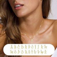 Naszyjnik Złoty Stal Nierdzewna Celebrytka Alfabet Litera Literka A