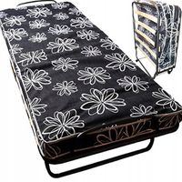 DUŻE ŁÓŻKO SKŁADANE TURYSTYCZNE POLOWE Z MATERACEM 80x190 MEBLE MOCNE 120KG