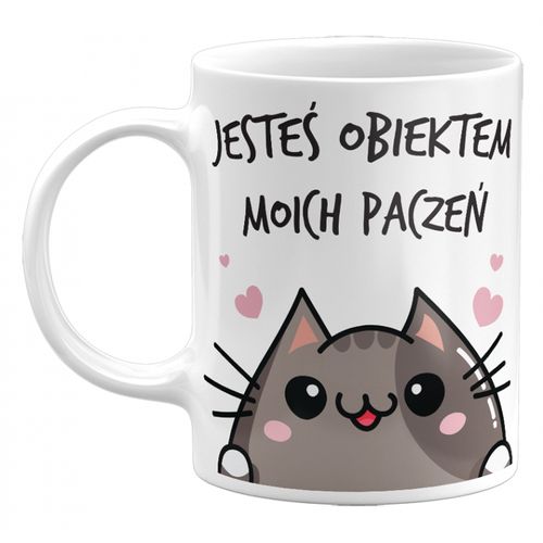 KUBEK JESTEŚ OBIEKTEM MOICH PACZEŃ, PREZENT NA WALENTYNKI 330ML na Arena.pl