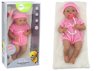 Lalka Bobas w Różowym Ubranku Czapeczka Smoczek Kołderka