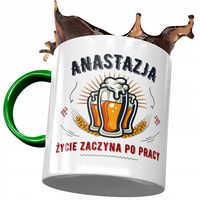 Kubek Zielony Dla Anastazji Przyjaciółki Prezent Z Nadrukiem Ze Zdjęciem