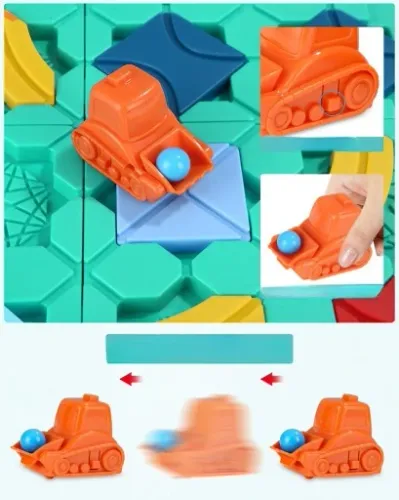 KREATYWNA ZABAWKA DLA DZIECI DROGA LABIRYNT SAMOCHÓD KLOCKI PLANSZOWA 24H = na Arena.pl