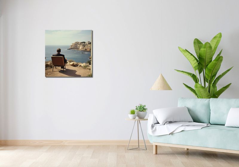 Obraz 60x60cm Samotna Nadmorska Konfrontacja zdjęcie 2