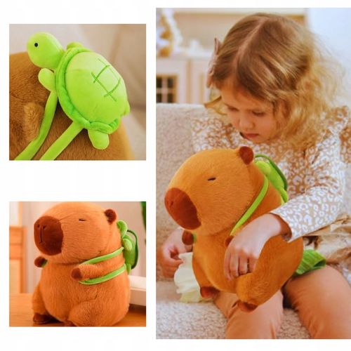 Maskotka Kapibara pluszak żółwik zabawka z plecakiem miękka pluszowa na Arena.pl