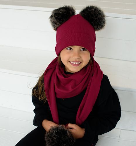 Zestaw czapka i chusta Mija, amarantowy 47 na Arena.pl