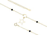 ZŁOCONA SREBRNA BRANSOLETKA NA NOGĘ GWIAZDKA STAR