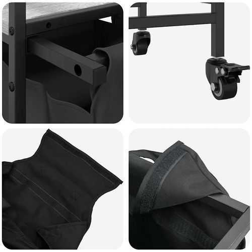 Kosz na pranie 3 przegrody z kółkami, szary dąb sonoma na Arena.pl