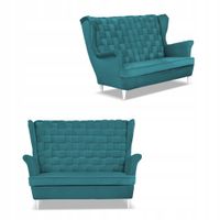 Sofa uszak Carol turkus skandynawska kanapa 2-os. sprężynach Family Meble