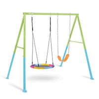 solidna kolorowa huśtawka ogrodowa 2 funkcje pas i bocianie gniazdo intex