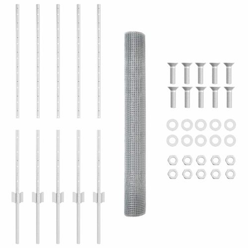 Ogrodzenie z słupkami Srebrny 1 x 10 m Stal na Arena.pl