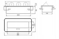 GNIAZDO CHOWANE WPUSZCZANE W BLAT NABLATOWE 2x 230V Z ŁADOWARKĄ USB-C 1,5m
