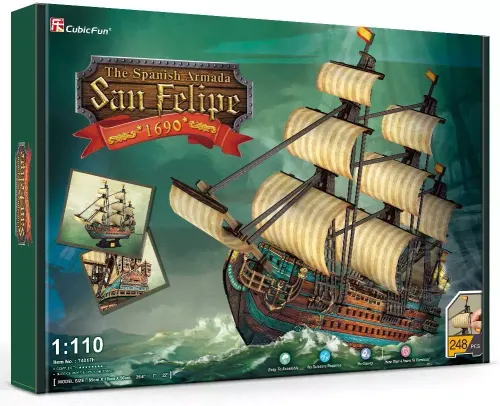 Puzzle 3D. Hiszpańska Armada. Żaglowiec San Felipe na Arena.pl