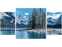 80X40CM JEZIORO MALIGNE ZIMĄ TRÓJ OBRAZ