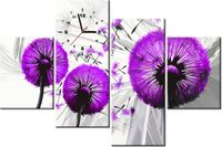 120CM 80CM ZEGAR 4 ELEM DMUCHAWCE FIOLECIE OBRAZ ŚCIENNY