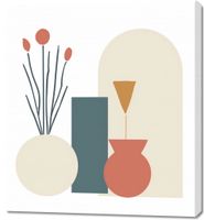 Obraz 90x100cm Kremowe Wazony