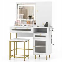 Toaletka Costway biały matowe 96 x 135,5 x 39 cm