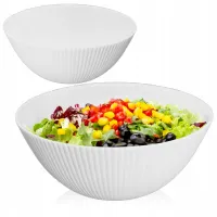 SALATERKA 22 CM RYFLOWANA BIAŁA NA DESER OWOCE WARZYWA NOWOCZESNA OPAL