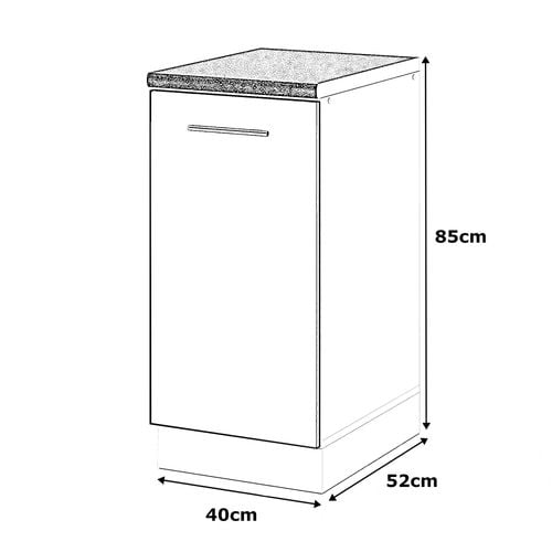 Szafka Kuchenna Stojąca Z Blatem Modułowa 40cm Spremium Dąb Wotan na Arena.pl