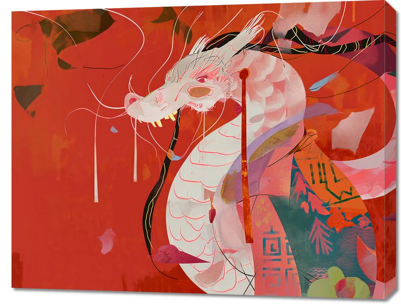 Obraz 90x70cm Orientacyjny Smok zdjęcie 1