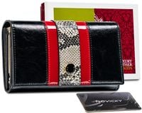 skórzany portfel damski z motywem wężowej skóry - peterson