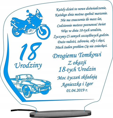 18 50 60 70 80 90 URODZINY STATUETKA PREZENT LED na Arena.pl