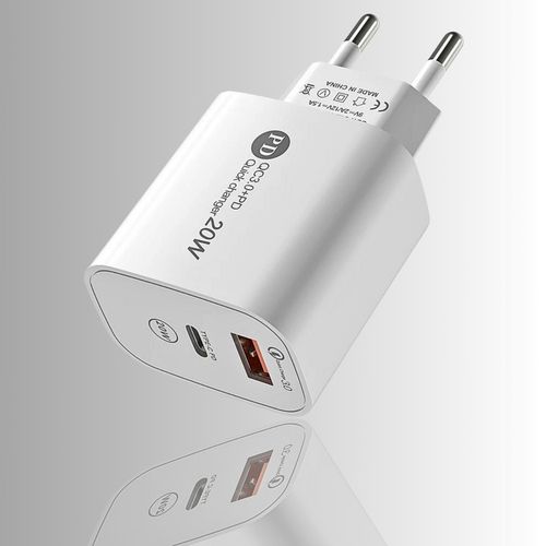ZESTAW | SZYBKA ŁADOWARKA SIECIOWA USB TYPE-C + KABEL TYPE C | PD20W 3000mA na Arena.pl