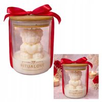 Świeca sojowa w szkle MIŚ BIAŁY S walentynki prezent dla niej Dzień kobiet