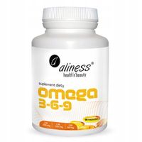 Aliness NATURALNE OMEGA 3-6-9 Kwasy ALA EPA DHA 90 kaps Serce Mózg Wzrok