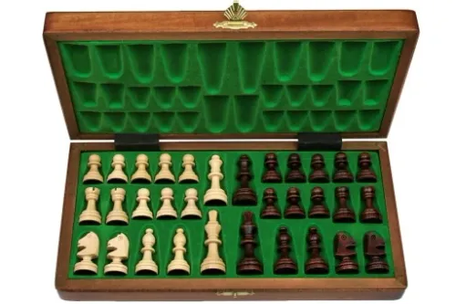Szachy drewniane MAGNETYCZNE 28 cm - INTARSJA na Arena.pl