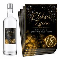 Naklejki na butelki Wódkę urodzinową na urodziny 18 20 30 40 50 60 70 -8szt