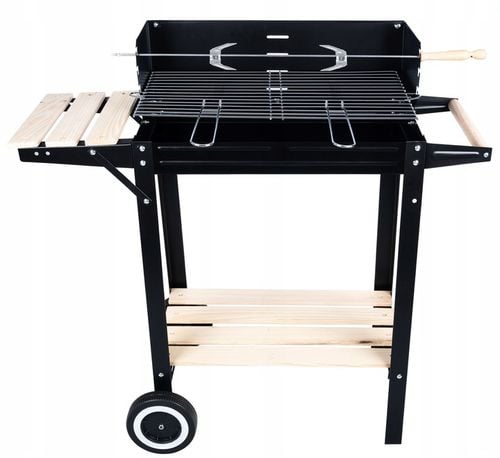 GRILL ogrodowy Węglowy na kołach DUŻY Rożen PÓŁKI Gril Regulacja Rusztu na Arena.pl