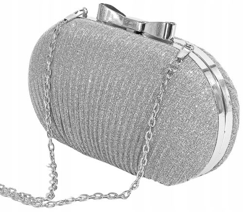 Srebrna Torebka Wieczorowa Kopertówka Wizytowa na Arena.pl