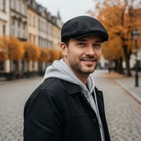 Kaszkiet Męski Ocieplany Klasyczny Czarny Czapka na Zimę Pako Jeans