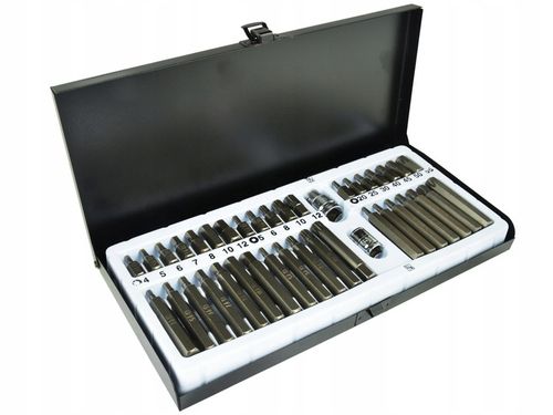 ZESTAW KLUCZE TORX SPLINE IMBUS HEX BITY 40szt CrV na Arena.pl