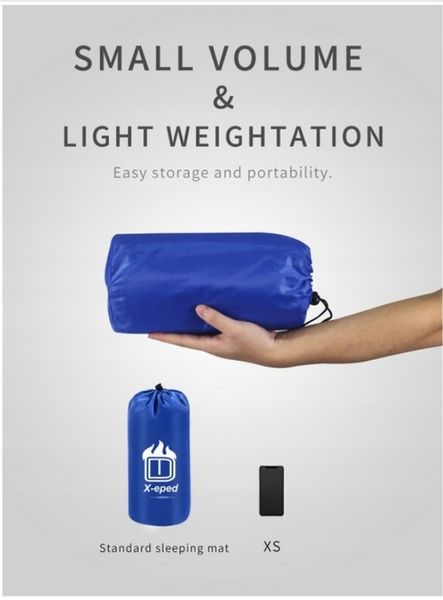 ULTRALEKKA MATA WBUDOWANA POMPKA KARIMATA GRUBY WYGODNY MATERAC ŁÓŻKO BLUE zdjęcie 4