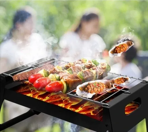 GRILL SKŁADANY TURYSTYCZNY NA KEMPING BBQ PRZENOŚNY WĘGLOWY DO OGRODU BIWAK zdjęcie 3