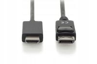 Kabel adapter DIGITUS DisplayPort 1.2 4K 60Hz UHD Typ DP/HDMI A M/M czarny