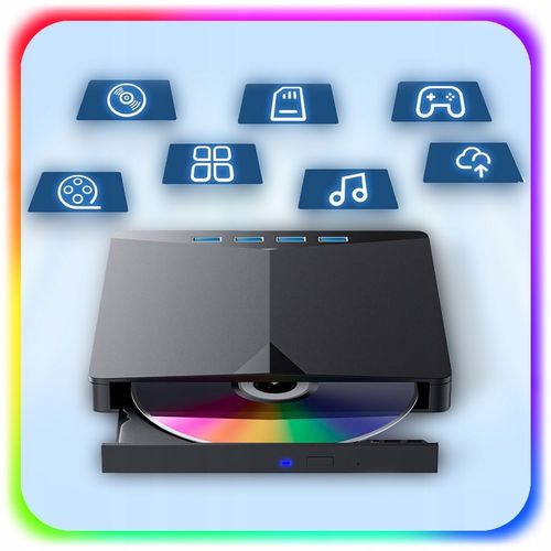 NAPĘD ZEWNĘTRZNY CD DVD ODTWARZACZ PŁYT PRZENOŚNY NAGRYWARKA HUB USB-C 3.0 na Arena.pl