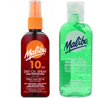 Malibu Olejek Brązujący SPF10 100ml + Aloe Po Opalaniu 100ml