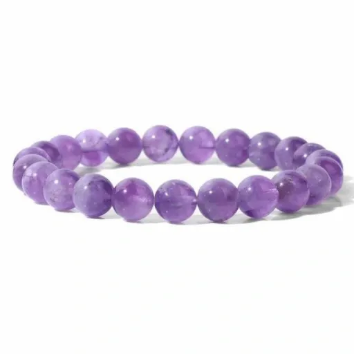 BRANSOLETKA DAMSKA KAMIEŃ KORALIKI AMETYST zdjęcie 1