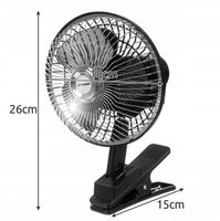 Wentylator Samochodowy Wiatrak 12V Obrotowy Mocny do Auta na Klips Duży