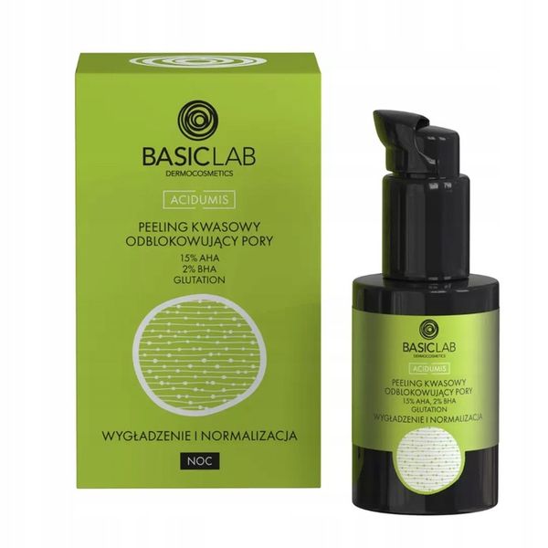 BasicLab Peeling Kwasowy Odblokowujący pory, Peeling przeciw zdjęcie 1