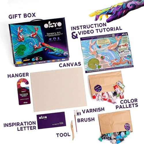 Zestaw Kreatywny Artystyczny Tworzenie Arcydzieła Dłonią ”Koi Carps” Okto na Arena.pl