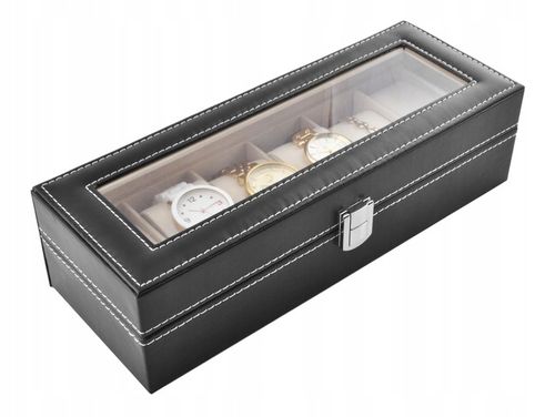 Pudełko na Zegarki Etui Organizer na 6 Zegarków Elegancka Szkatułka Prezent na Arena.pl